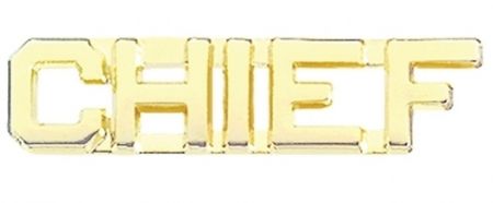 "CHIEF" Collar Brass 1/4" TALL - SOLD in PAIRS.
